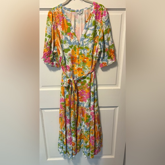 Rails Eliana Day Garden midi floral designer dress women’s size xl X-large - Picture 3 of 10